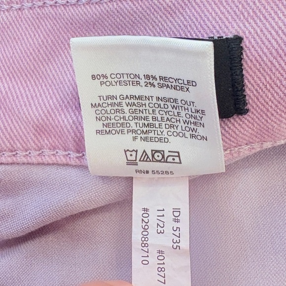 Express Womens 12R Cropped Flare Jeans Pastel Purple High Rise Stretch Wide Leg - Picture 14 of 15